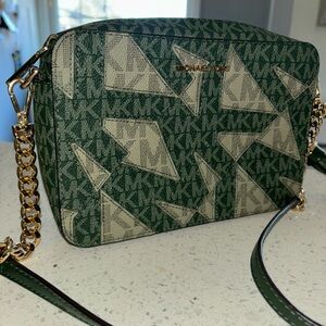 Michael Kors Green and Cream Women's Bag